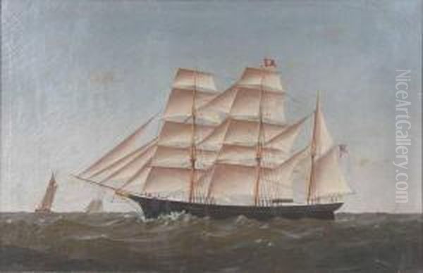 The Europa, Three-masted Vessel Oil Painting by Warren W. Sheppard