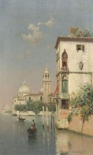 Venetian Canal Oil Painting by Warren W. Sheppard