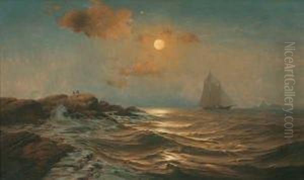 ''twilight Over The Isles Of Shoals'' Oil Painting by Warren W. Sheppard