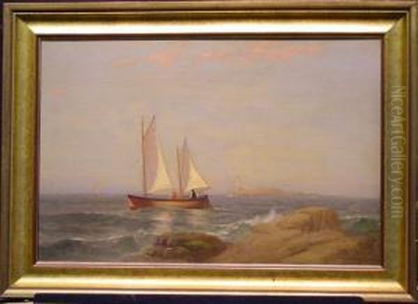 Boating Off Faulkner's Light Oil Painting by Warren W. Sheppard