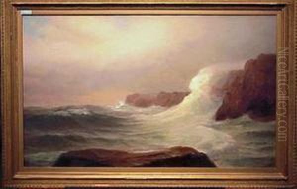 Breaking Waves Oil Painting by Warren W. Sheppard