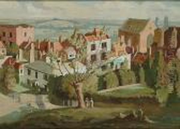 The Vale Of Heath, Hampstead Oil Painting by George Sheringham