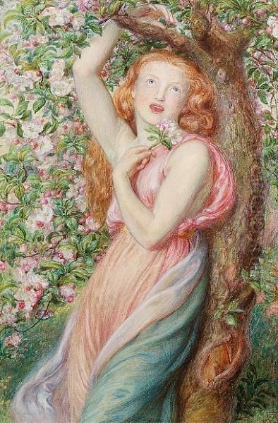 A Song Of Spring Oil Painting by Frederic James Shields