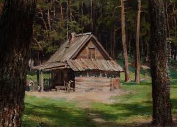 Hutte Im Wald Oil Painting by Andrei Nikolaevich Shilder