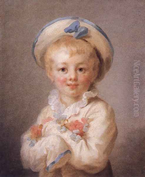 A Boy as Pierrot 1776-80 Oil Painting by Jean-Honore Fragonard