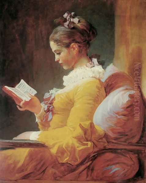 Young Girl Reading Oil Painting by Jean-Honore Fragonard