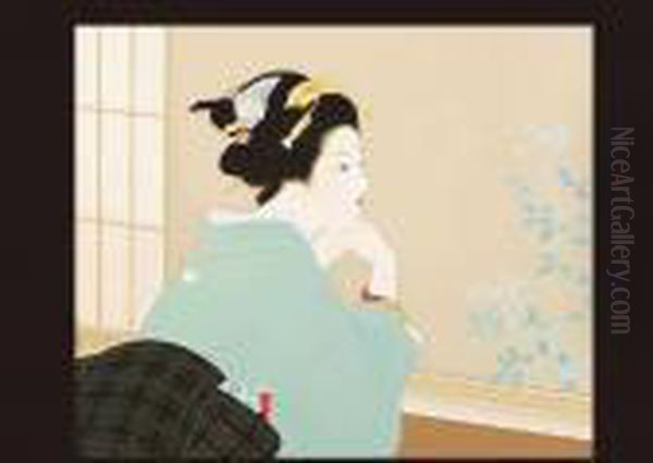 Shoot Oil Painting by Uemura Shoen