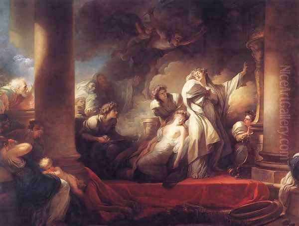 Coresus Sacrificing himself to Save Callirhoe 1765 Oil Painting by Jean-Honore Fragonard