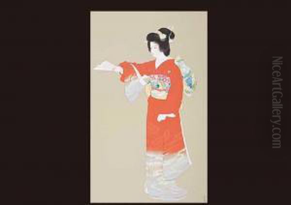 Introductory Dance Oil Painting by Uemura Shoen