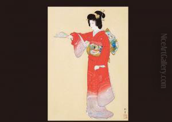 Dance Of The Preface Oil Painting by Uemura Shoen