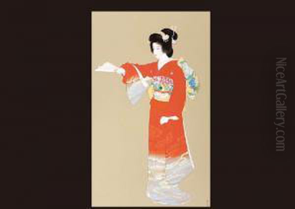 Preface Of The Dance Oil Painting by Uemura Shoen