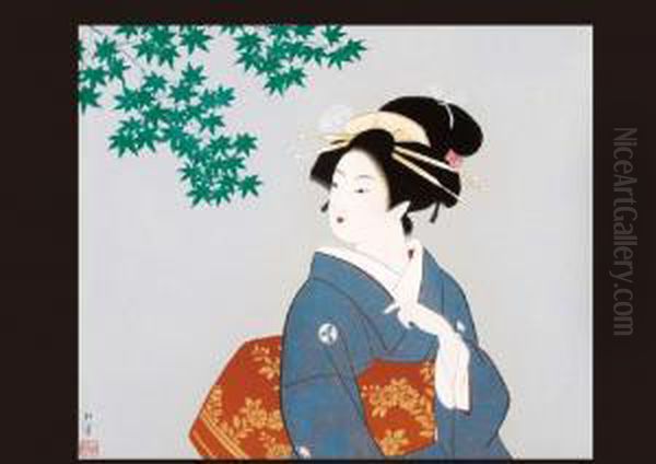 Fresh Leaves Oil Painting by Uemura Shoen