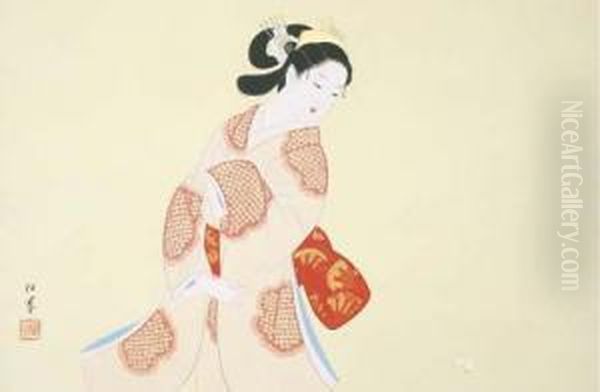 Harukaze (spring Wind) Oil Painting by Uemura Shoen