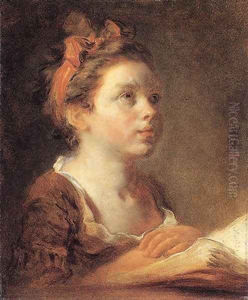 A Young Scholar 1775-78 Oil Painting by Jean-Honore Fragonard