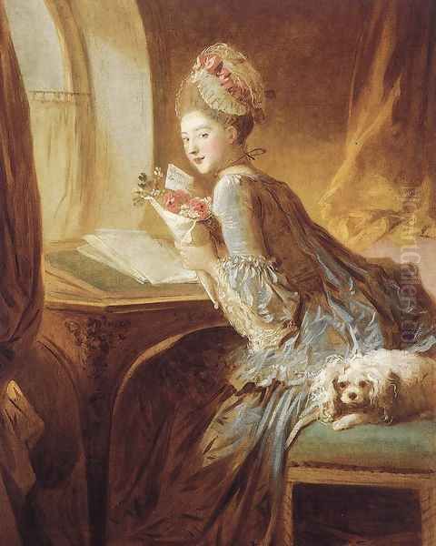 The Love Letter 1770s Oil Painting by Jean-Honore Fragonard