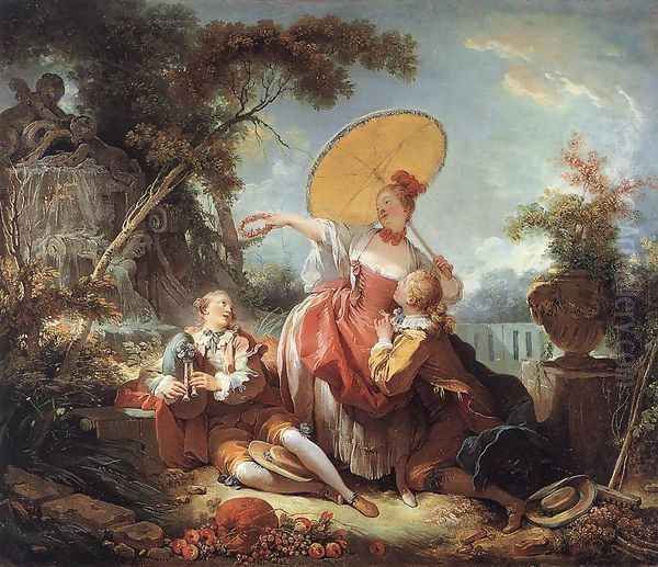 The Musical Contest 1754 Oil Painting by Jean-Honore Fragonard