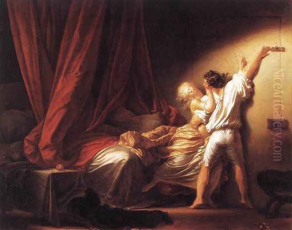 The Bolt (Le Verrou) c. 1778 Oil Painting by Jean-Honore Fragonard