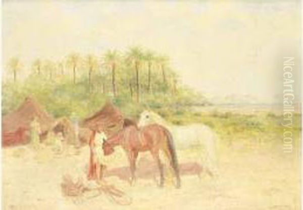 Campement. Oil Painting by John-Lewis Shonborn