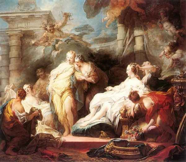 Psyche showing her Sisters her Gifts from Cupid 1753 Oil Painting by Jean-Honore Fragonard