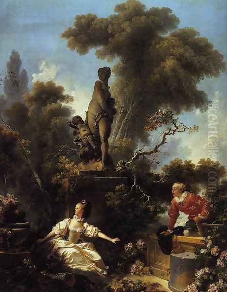 The Progress of Love: The Meeting 1773 Oil Painting by Jean-Honore Fragonard