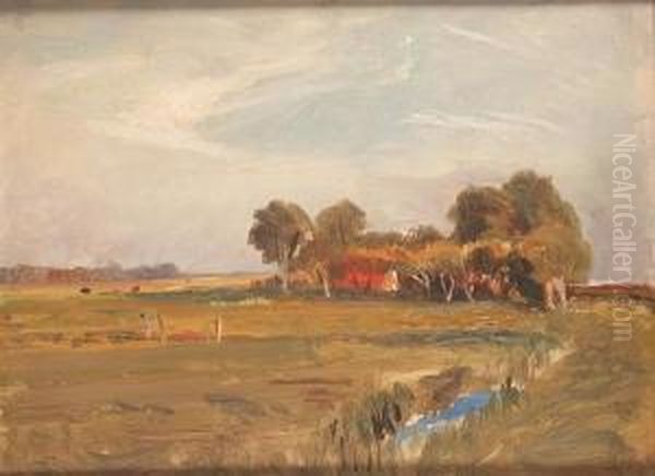 Marsh Farm Oil Painting by Frank Short