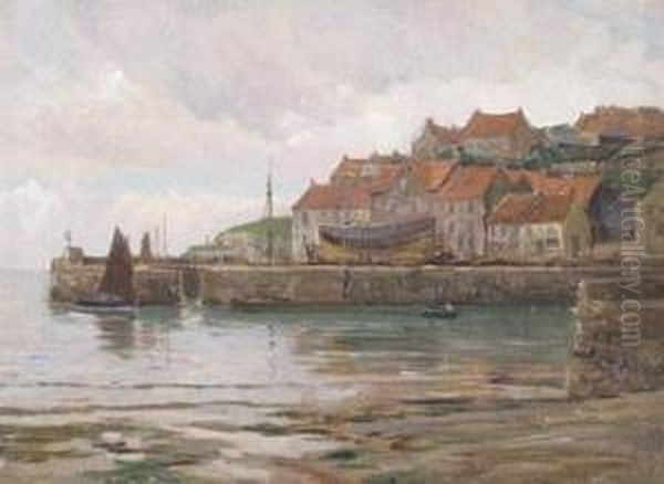 Pittenween, A Fifeshire Fishing Village Oil Painting by Frederik Golden Short