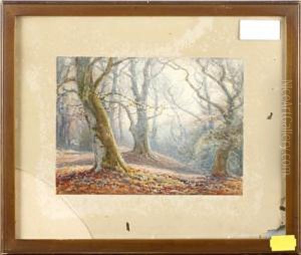 Denny Wood, New Forest Oil Painting by Frederik Golden Short