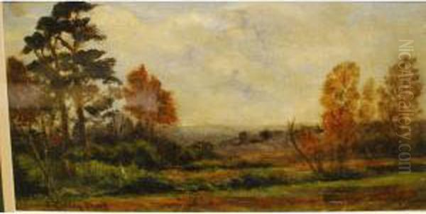 Autumnal New Forestlandscape Oil Painting by Frederik Golden Short