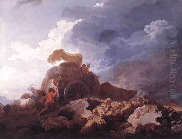 The Storm c. 1759 Oil Painting by Jean-Honore Fragonard