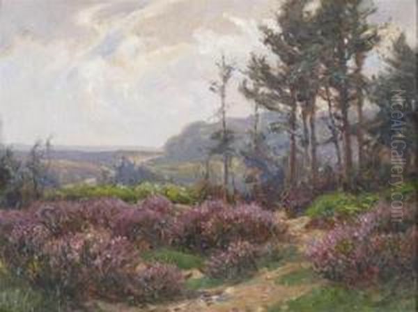 New Forest Heather Oil Painting by Frederik Golden Short