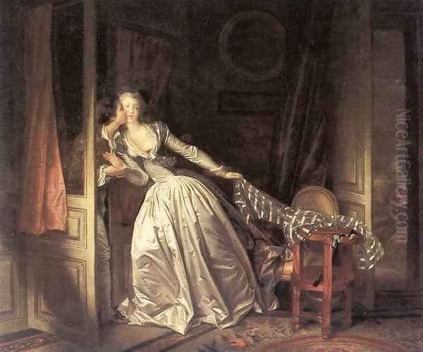 The Stolen Kiss (1) 1787-89 Oil Painting by Jean-Honore Fragonard