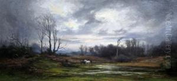 The New Forest Oil Painting by Frederik Golden Short