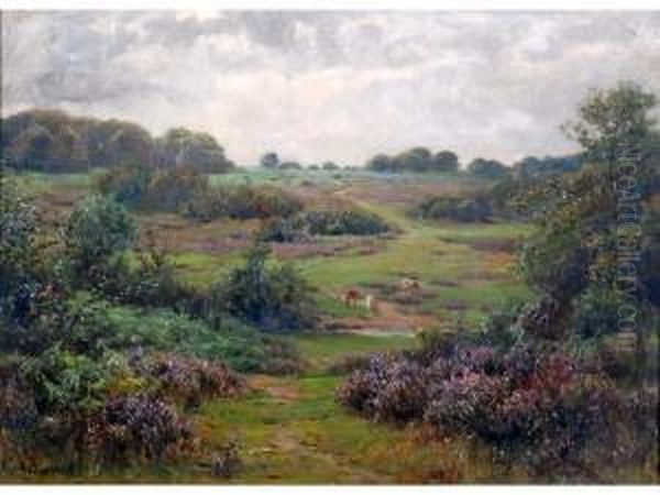 Landscape With Cattle Oil Painting by Frederik Golden Short