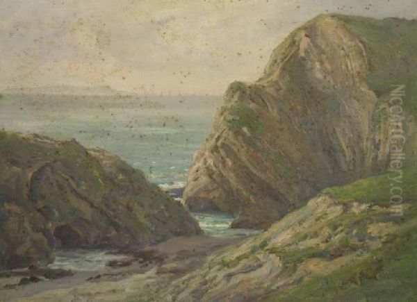 Coastal Scene Oil Painting by Frederik Golden Short