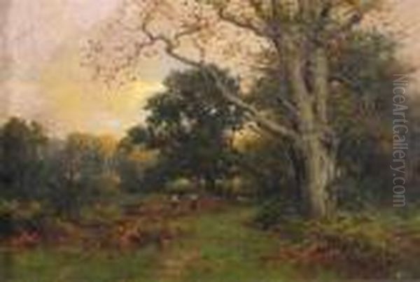 A New Forest Glade Oil Painting by Frederik Golden Short