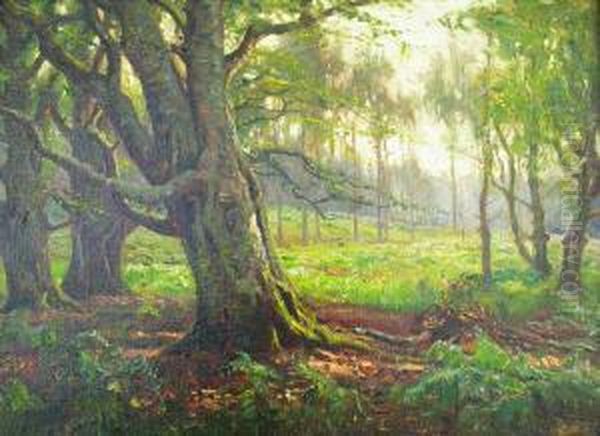 New Forest Scene In Summer Oil Painting by Frederik Golden Short