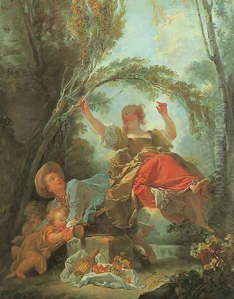 The See-Saw Oil Painting by Jean-Honore Fragonard