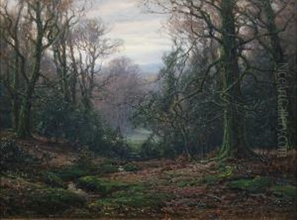 A Woodland Clearing Oil Painting by Frederik Golden Short