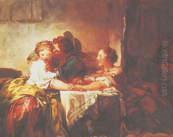 Prize of a Kiss Oil Painting by Jean-Honore Fragonard