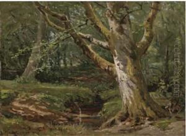 Summertime In The New Forest Oil Painting by Frederik Golden Short