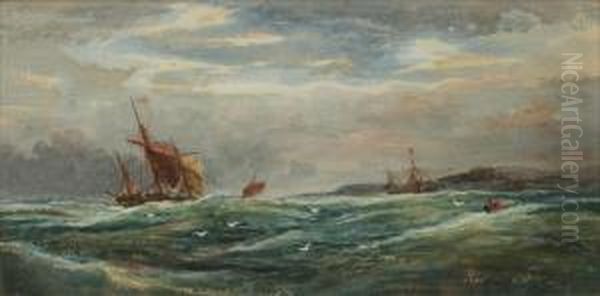 Shipping Off Thecoast Oil Painting by Richard Short