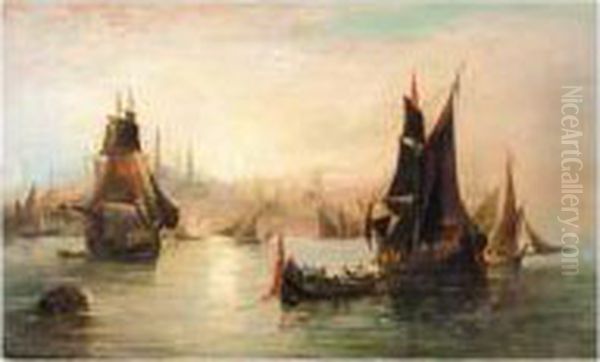 Istanbul From The Bosphorus Oil Painting by Richard Short