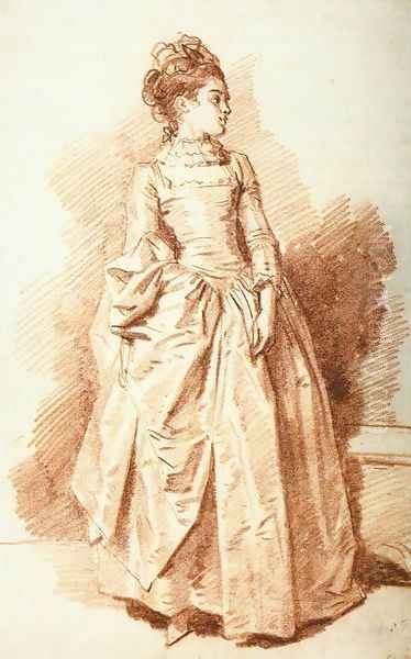 Young Woman Standing 1775-85 Oil Painting by Jean-Honore Fragonard