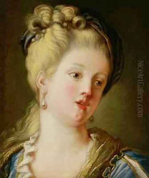 Portrait of a young woman Oil Painting by Jean-Honore Fragonard