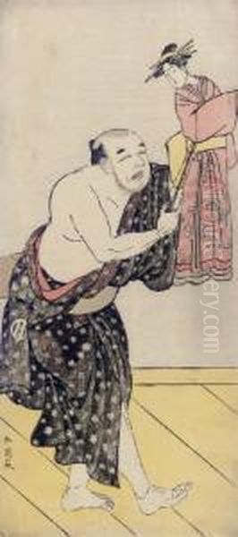 Katsukawa Shun'ei Oil Painting by Katsukawa Shunei