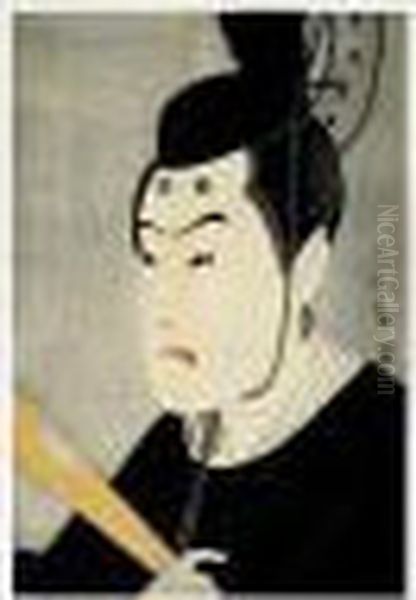 Portrait En Buste De Bando Hikosaburo Iii Dans Le Role De Sugawara No Michizane Oil Painting by Katsukawa Shunei