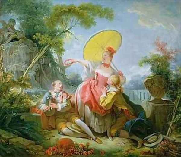 The Musical Contest 2 Oil Painting by Jean-Honore Fragonard