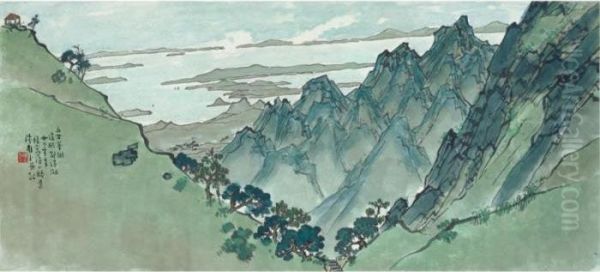 Majestic Mountains Oil Painting by Chen Shuren