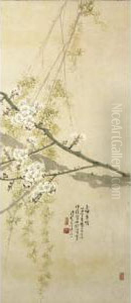 Plum Blossom And Willow Oil Painting by Chen Shuren