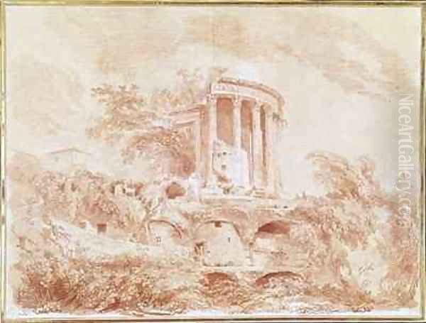 Temple of the Sybil at Tivoli Oil Painting by Jean-Honore Fragonard